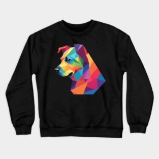 Geometrical Dog, vibrant, calm brown eyes Crewneck Sweatshirt