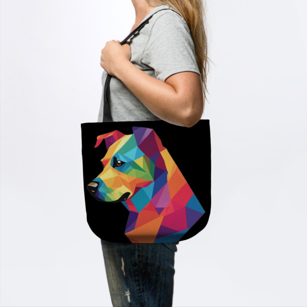 Geometrical Dog, vibrant, calm brown eyes by BirdsnStuff