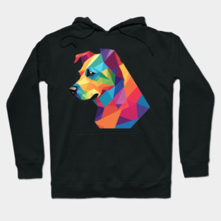 Geometrical Dog, vibrant, calm brown eyes Hoodie