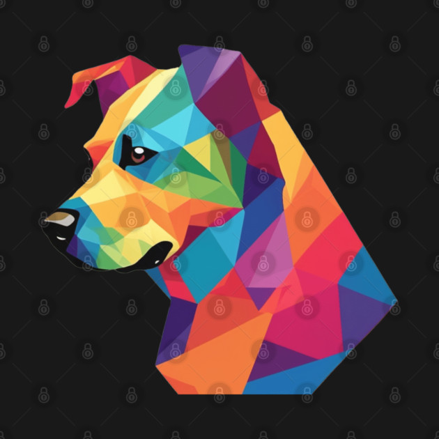 Geometrical Dog, vibrant, calm brown eyes by BirdsnStuff