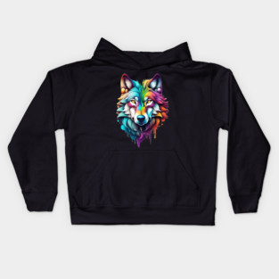 Surrealism style art piece of a Timberwolf #2 Kids Hoodie