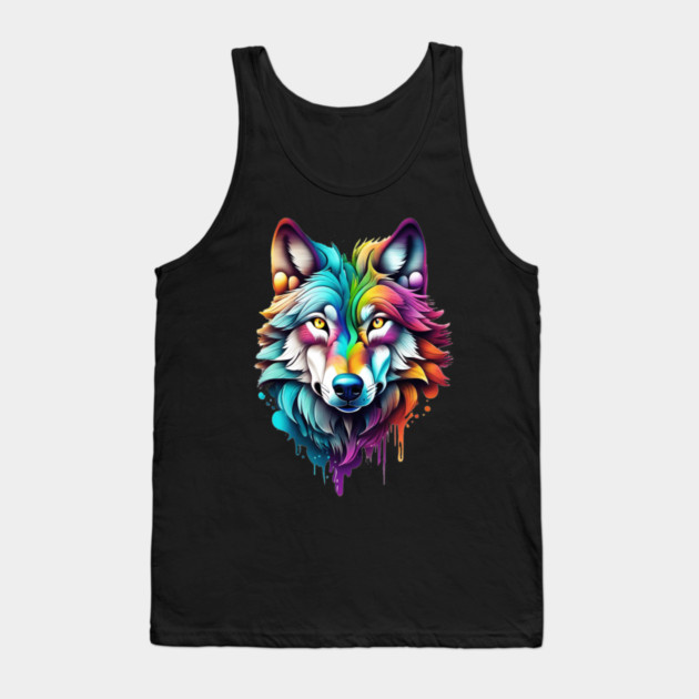 Surrealism style art piece of a Timberwolf #2 Tank Top by BirdsnStuff