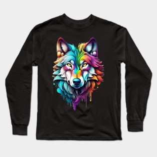 Surrealism style art piece of a Timberwolf #2 Long Sleeve T-Shirt