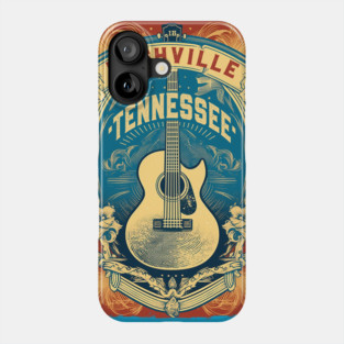 Nashville Guitar Poster Phone Case