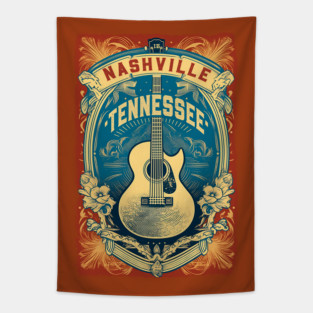 Nashville Guitar Poster Tapestry