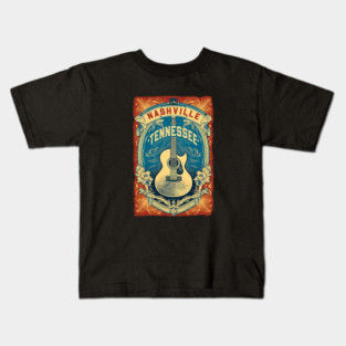 Nashville Guitar Poster Kids T-Shirt