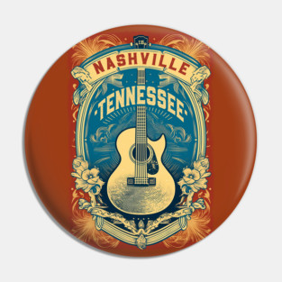 Nashville Guitar Poster Pin