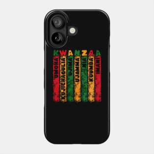 Retro Grunge Kwanzaa Principles Phone Case