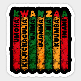 Retro Grunge Kwanzaa Principles Sticker