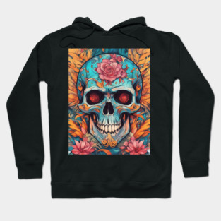 Cool Skull With Flower New Variant Hoodie