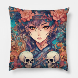 Hot Skull and Anime Boy Pillow