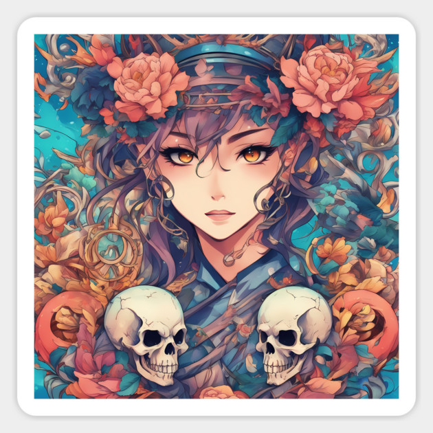 Hot Skull and Anime Boy Magnet by animegirlnft