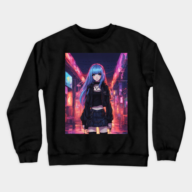 Darkest Symphony Collorful Street Crewneck Sweatshirt by animegirlnft