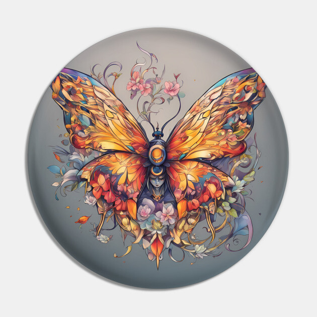 butterfly with flowers and leaves Pin by animegirlnft