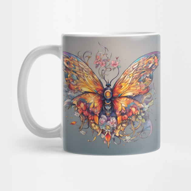 butterfly with flowers and leaves by animegirlnft
