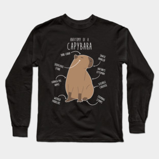 Capybara Anatomy Long Sleeve T-Shirt