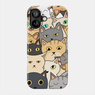 Funny Cats Faces, Playful Kittens for Cat Lovers Phone Case