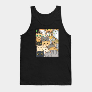 Funny Cats Faces, Playful Kittens for Cat Lovers Tank Top