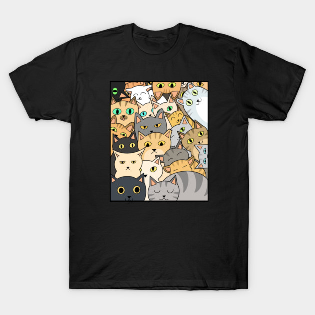 Funny Cats Faces, Playful Kittens for Cat Lovers T-Shirt by logiamerch