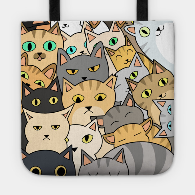 Funny Cats Faces, Playful Kittens for Cat Lovers Tote by logiamerch