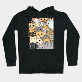 Funny Cats Faces, Playful Kittens for Cat Lovers Hoodie