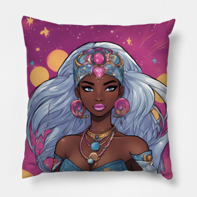 anime powerful woman beauty Pillow by animegirlnft