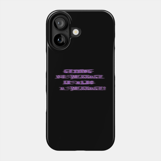 NO MESSAGE is a message (Purple text) | Black Hoodies Motiv Phone Case by MotiVVaTTi