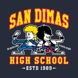 San Dimas High School Mascot - 80s Sci Fi Movie T-Shirt