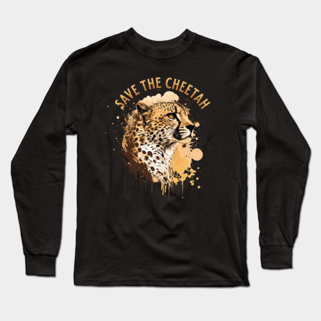 Save the Cheetah Long Sleeve T-Shirt by HolidayBug