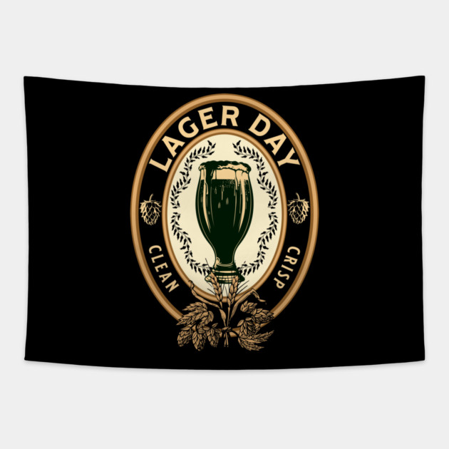 Lager Day beer logo Tapestry by HolidayBug