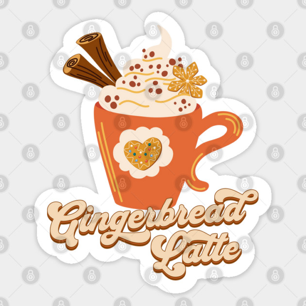 Retro Gingerbread Latte Coffee Sticker by HolidayBug