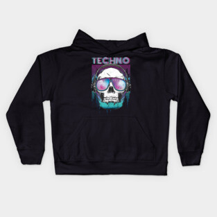 Techno Cool Skull Head Kids Hoodie