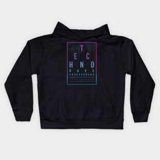 Techno Rave Faster Hardstyle Kids Hoodie