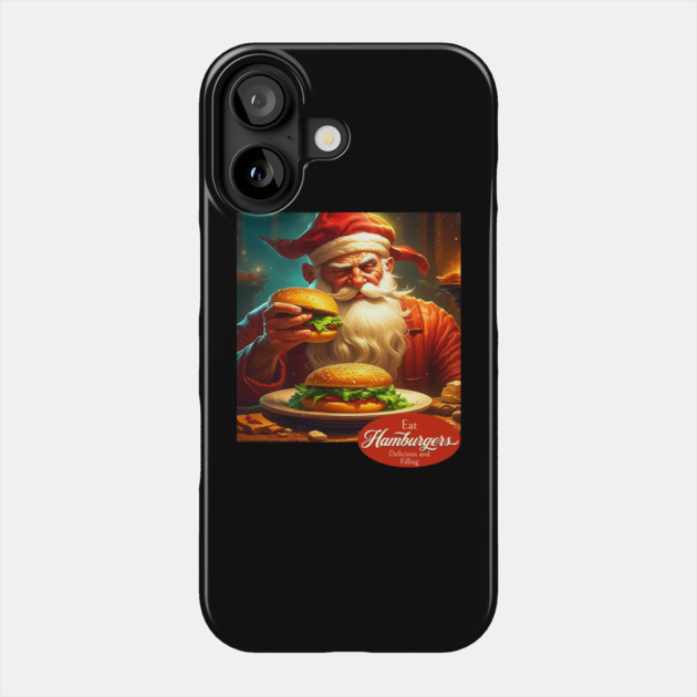 Vintage Santa Claus with Hamburger Phone Case by HolidayBug
