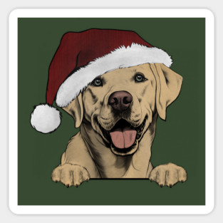 Labrador Retriever with Santa Hat Sticker