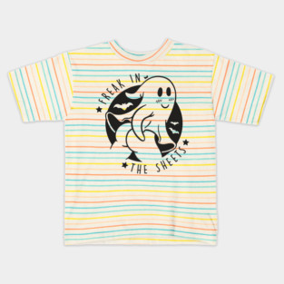 Freak in the sheets Funny Halloween Ghost Kids T-Shirt
