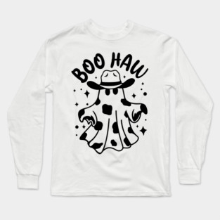 Boo Haw Cowboy Ghost Halloween Long Sleeve T-Shirt