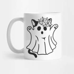 Funny Boo Ghost Cat Halloween Mug