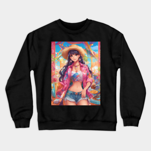 Cosmic Chronicles Anime Fashion Crewneck Sweatshirt by animegirlnft
