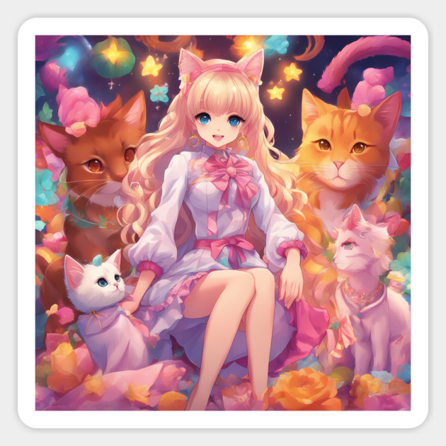 Cattastic Anime Tales Magnet by animegirlnft