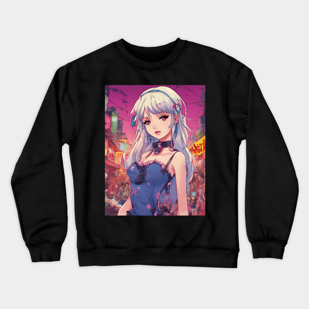 City Hunter  Girls Collorful Crewneck Sweatshirt by animegirlnft