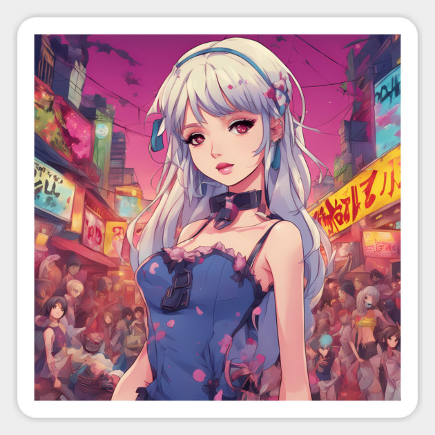 City Hunter  Girls Collorful Magnet by animegirlnft