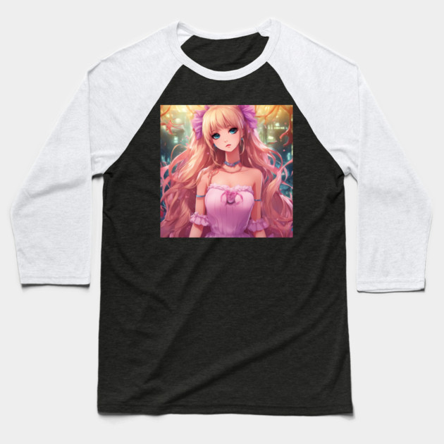 nasty pink of anime girl Baseball T-Shirt by animegirlnft