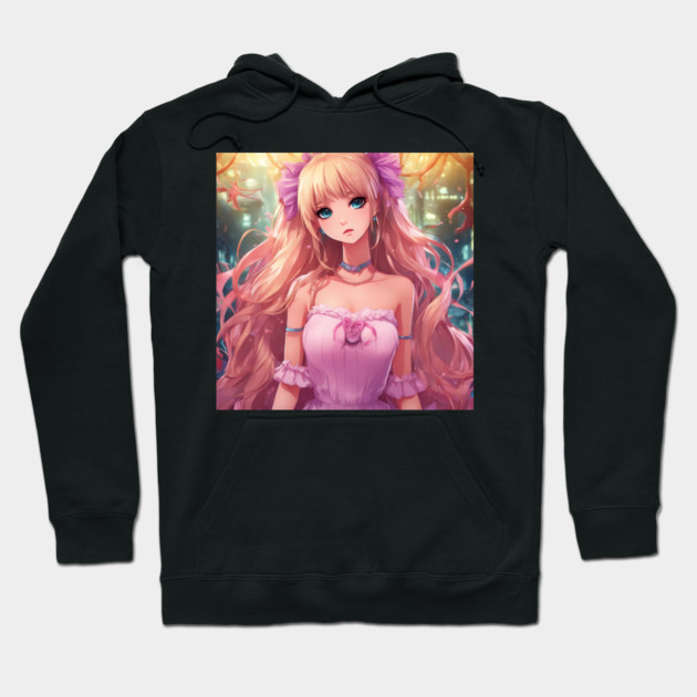 nasty pink of anime girl Hoodie by animegirlnft