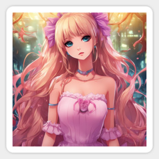 nasty pink of anime girl Sticker