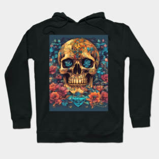 Top Flowers Skull Samurai Hoodie