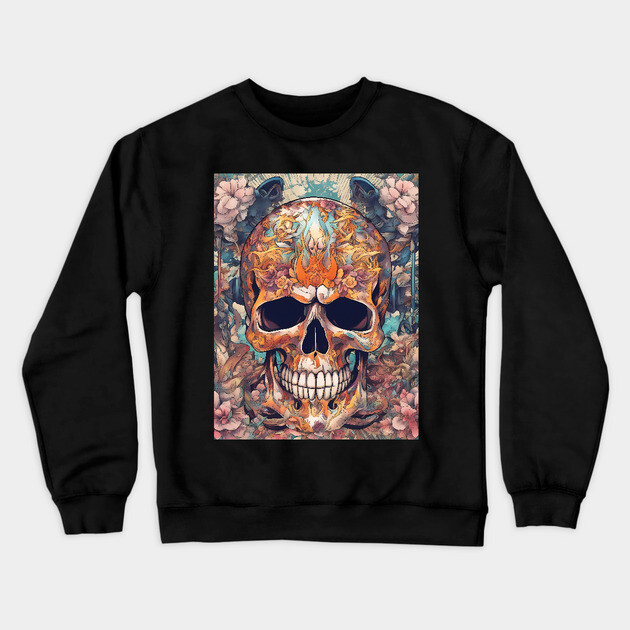 Death's Embrace Smile Crewneck Sweatshirt by animegirlnft