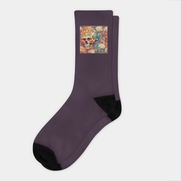 Skull Requiem Death Tattoo Socks by animegirlnft