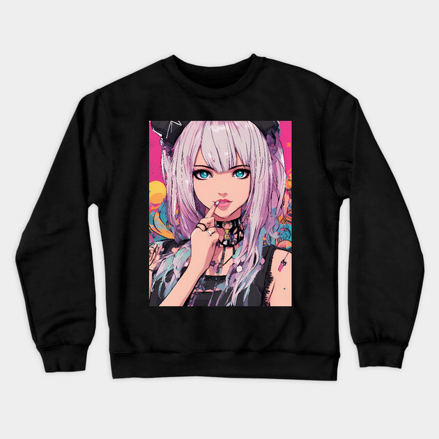 Adventure Demon Style 80s Crewneck Sweatshirt by animegirlnft