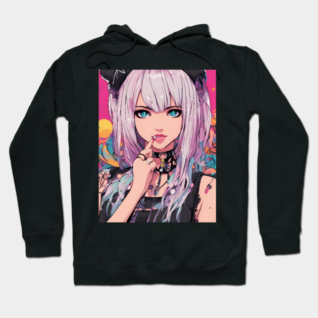 Adventure Demon Style 80s Hoodie by animegirlnft